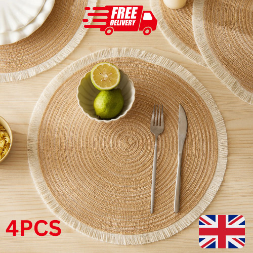 4pcs inch round woven - round,
