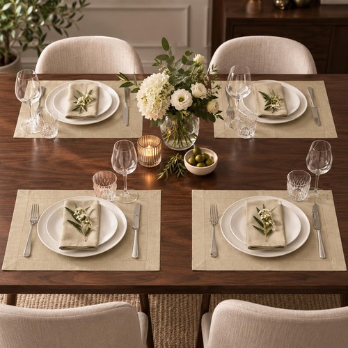 Set latte linen look - set, of