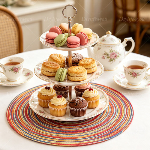 Set 12pcs round placemats - set,