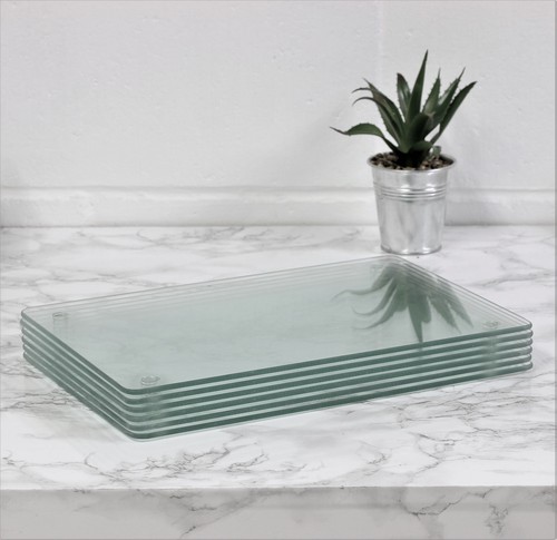 Clear glass placemats - glass, set