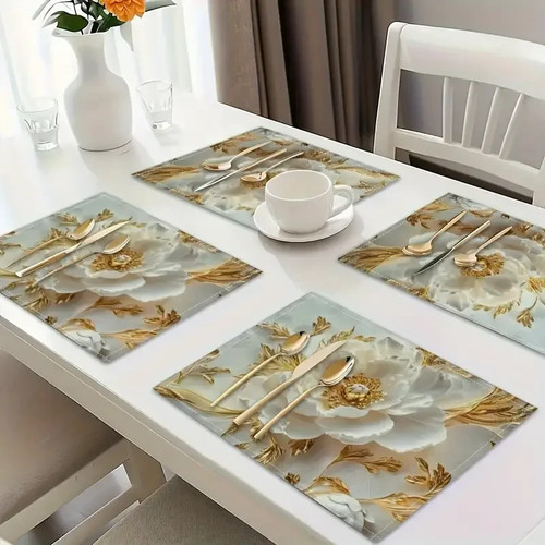 4pcs floral linen set - linen,