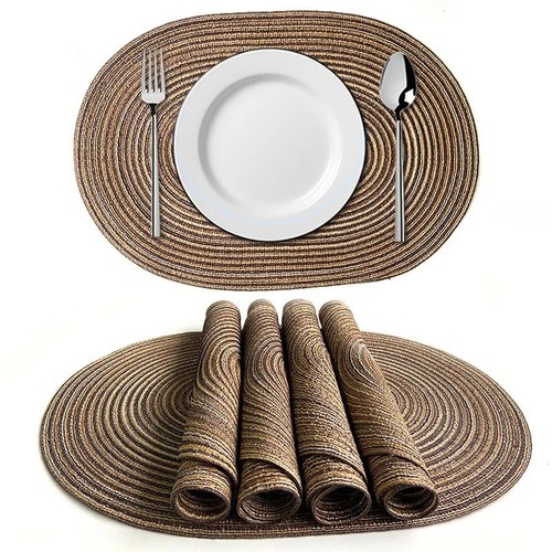 Braided oval placemats natural - placemats,