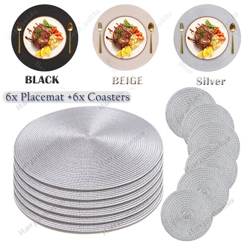 Set round placemats and - 12,