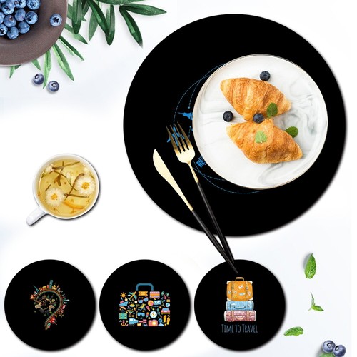 Round placemats dining - round,