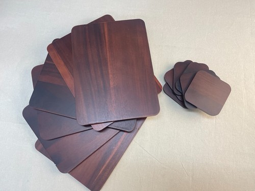 Acacia wood set placemats - acacia, 6